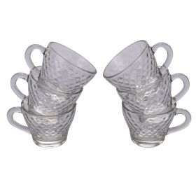 Set 6 tazzine caffè 90 ml in vetro, Marquise Diamond Sibilla