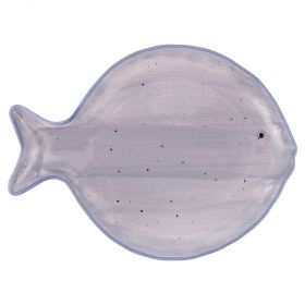Piatto piano singolo in porcellana 25,3x19 cm, grigio, Kos