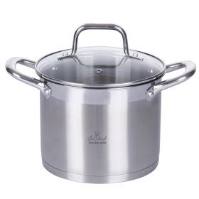 Pentola con coperchio in acciaio inox 18 cm