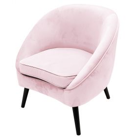 Poltrona salotto design moderno, rosa cipria, Sibilla