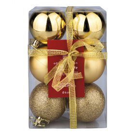Set 6 palle di Natale oro assortite Ø 6 cm, Santa's House