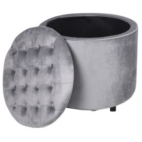 Pouf contenitore multiuso, grigio chiaro, Sibilla