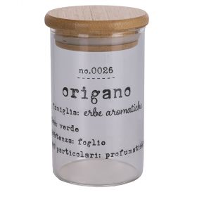 Barattolo origano 200 ml, coperchio in bamboo, Identikit