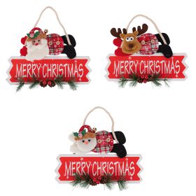 Fuoriporta tartan Merry Christmas h. 28 cm, Santa's House