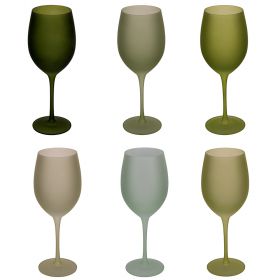 Set 6 calici 650 ml frosted, Happy Hour Greenery
