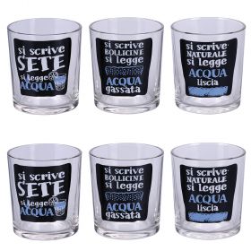 Set 6 bicchieri acqua in vetro 270 ml, Si scrive si legge