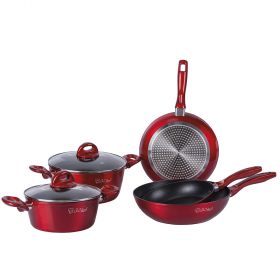 Batteria 7 pezzi induzione, Rouge SìChef