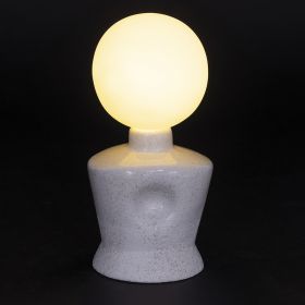 Lampada globo led a batteria in gres h. 18 cm, base grezza