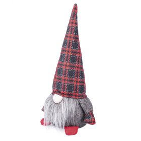 Gnomo medio cappello tartan h. 36 cm, Xmas
