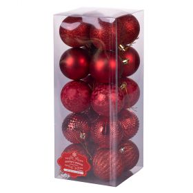 Set 20 palle di Natale rosse assortite Ø6 cm, Santa's House
