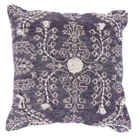 Fodera per cuscino arredo beige e azzurro 45x45 cm, Macramè