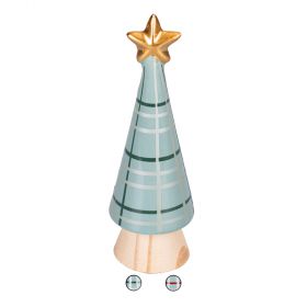 Albero di Natale piccolo in ceramica, XMas Tartan