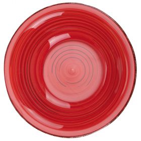Piatto fondo rosso in stoneware, Lipari