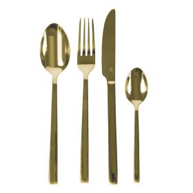 Set 24 posate in acciaio inox lucido, oro, Lexington