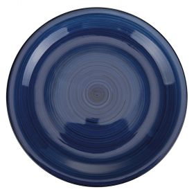 Piatto piano blu in stoneware, Lipari