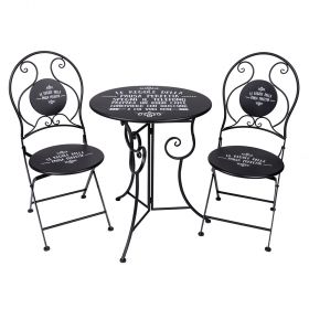 Set tavolo e 2 sedie nero