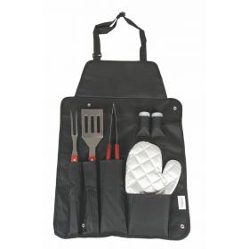 Set 6 utensili barbecue con grembiule