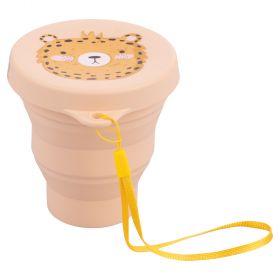 Bicchiere pieghevole 200 ml in silicone, decoro ghepardo, Les Petites Safari