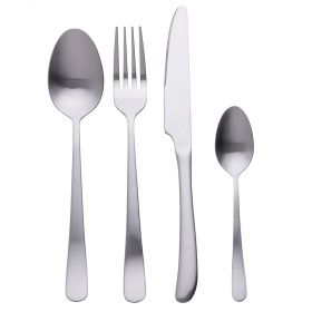 Set 24 posate, silver opaco, Round