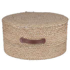 Pouf tondo in fibra naturale 40xh.20 cm, Natural