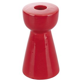Candeliere rosso in ceramica h. 12,5 cm, XMas