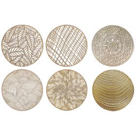 Set 6 sottobicchieri tondi, Gold