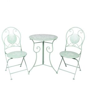 Set tavolo e 2 sedie verde salvia