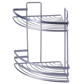 Mensola angolare 2 ripiani in ferro 22x30 cm, silver