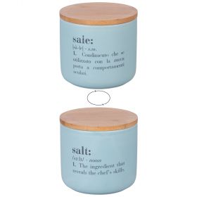 Barattolo sale 500 ml in ceramica e bambù, Victionary
