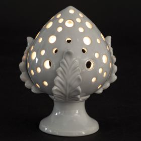 Pumo bianco porta t-light in ceramica h.14,5 cm, Pumi