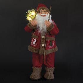 Babbo Natale 12 led in stoffa h. 62 cm, Xmas