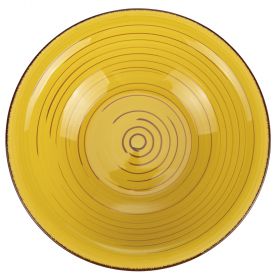 Piatto fondo giallo in stoneware, Lipari