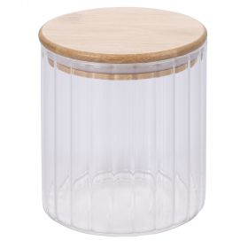 Barattolo 750 ml in vetro borosilicato, coperchio in bambù, SìChef