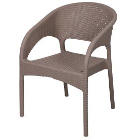 Sedia da esterno tortora con braccioli, Zanzibar Esté