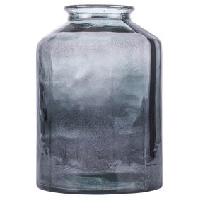 Vaso arredo fumè in vetro riciclato h. 35 cm, Terrarium Sibilla