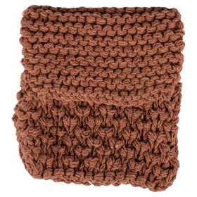 Portaposate intrecciato in cotone 13x25cm, mocha mousse, Macramè