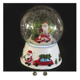Sfera natalizia media in vetro con led, Xmas