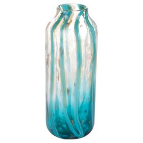 Vaso arredo in vetro riciclato h. 39 cm, Blue Velvet Sibilla