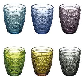 Set 6 bicchieri acqua 300 ml in pasta di vetro, Koralight