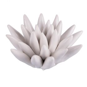 Riccio di Mare decorativo in ceramica bianca, Fish