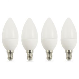 Set 4 lampadine LED E14 7 W luce calda, Kooper