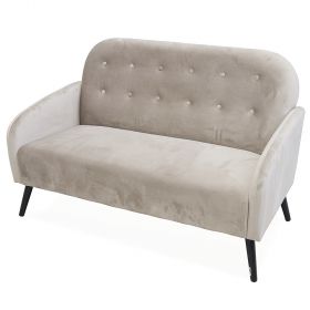 Divano 3 posti design vintage, tortora, Sibilla