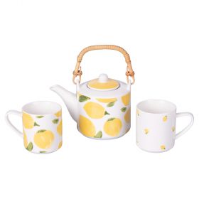 Set teiera e due tazze in porcellana 640 ml, Fruit Life