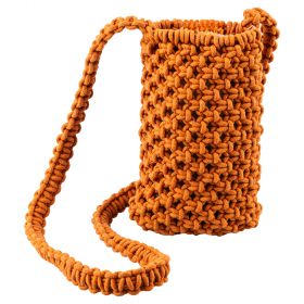 Mini bag da spiaggia con tracolla, intrecciata 13x20 cm, ruggine, Macramè