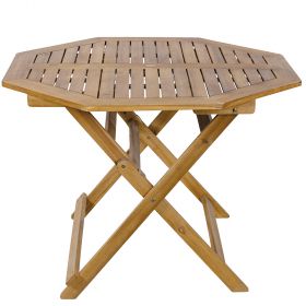 Tavolo ottagonale richiudibile in legno di acacia