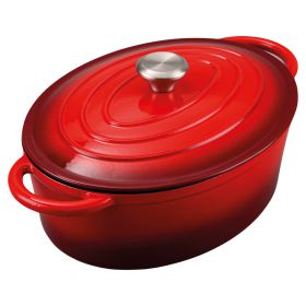 Casseruola ovale con coperchio 34x26 cm in ghisa smaltata, induzione, Les Cocottes SìChef