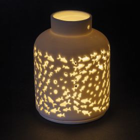 Lanterna led decorativa in porcellana trasparente, Ocean