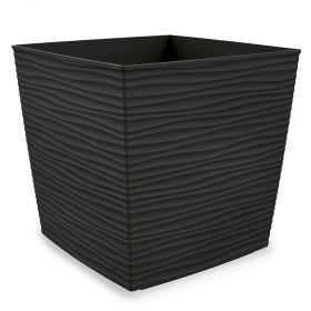 Vaso arredo quadrato Aurora Cube 25x25x23 cm, antracite