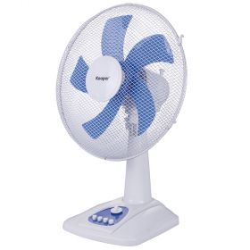 Ventilatore da tavolo blu 5 pale, con timer 60 minuti 45W, ArticFresh