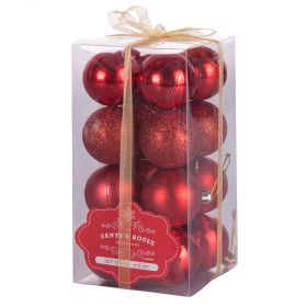 Set 16 palle di Natale rosse assortite Ø 5 cm, Santa's House